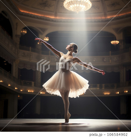 lifestyle photo ballet dancer on stage - AI...のイラスト素材 [106584902] - PIXTA