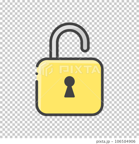 Simple and cute unlocked padlock icon-unlock/unlock image material 106584906