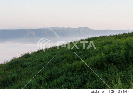 阿蘇、米塚ビューポイント付近からの早朝の風景 106585642