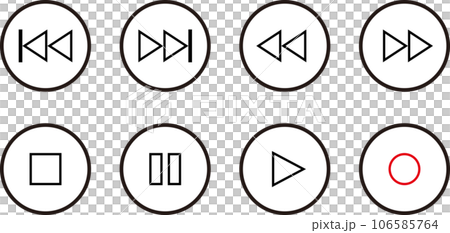 Video/music remote control icon_8 types set_03 106585764