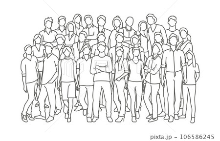 Crowd of people old and young 106586245
