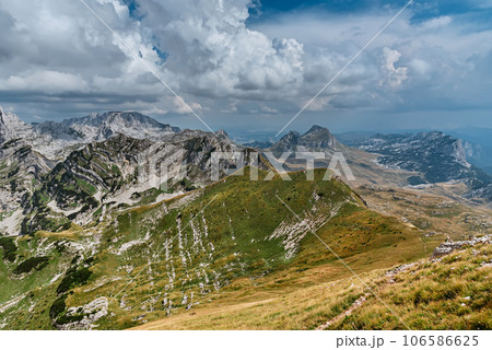 Mountain Landscape with Dramatic Clouds in Durmitor Montenegro Mountain Landscape with Dramatic Clouds in Durmitor Montenegro 106586625