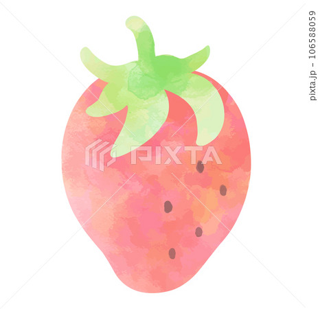 水彩手描き風のシンプルな苺 106588059