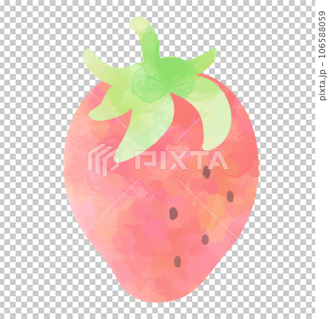 水彩手描き風のシンプルな苺 106588059