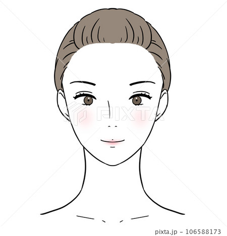 美容　正面顔の女性　メイクアップ見本　スキンケア 106588173