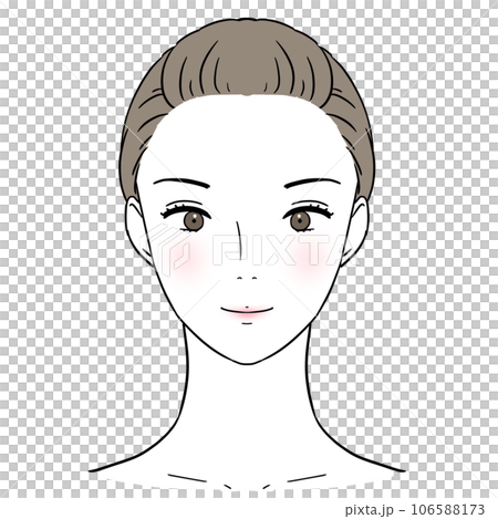 美容　正面顔の女性　メイクアップ見本　スキンケア 106588173