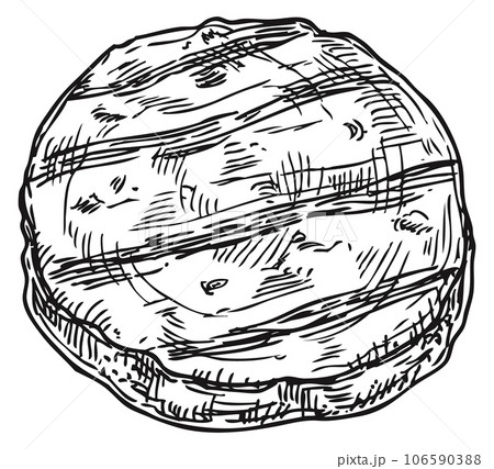 Grilled patty meat. Hand drawn juicy beef 106590388