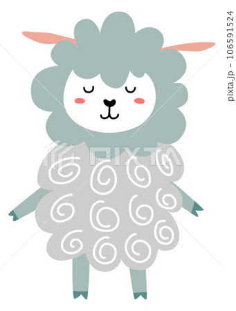 Cute lamb character. Sheep child. Baby shower mascot Cute lamb character. Sheep child. Baby shower mascot 106591524