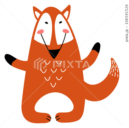 Cute fox. Scandinavian style animal. Smiling character Cute fox. Scandinavian style animal. Smiling character 106591526