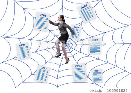 Businesswoman caught in the debt and loan Businesswoman caught in the debt and loan 106591825