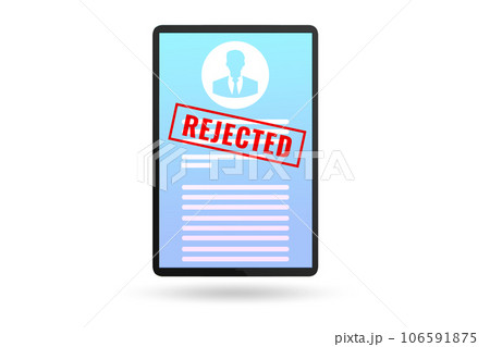 CV application rejection notice in employment concept 106591875