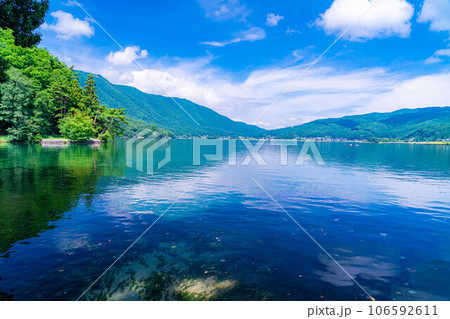 【湖素材】秋の木崎湖【長野県】 106592611