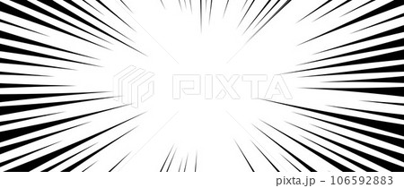 Radial speed lines background. Comic book explosion lines wallpaper. Abstract black and white flash frame design. Manga or anime cartoon light ray or beam burst. Vector blast or bang effect Radial speed lines background. Comic book explosion lines wallpaper. Abstract black and white flash frame design. Manga or anime cartoon light ray or beam burst. Vector blast or bang effect 106592883