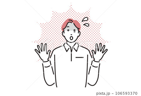 人物 驚く男性 人物 驚く男性 106593370