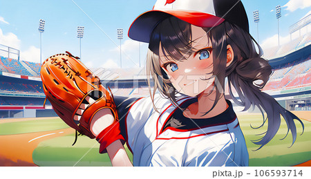 球技場の野球少女 [AI生成画像]のイラスト素材 [106593714] - PIXTA