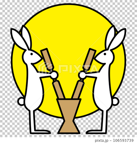 中秋月、兔子、搗麻糬 106593739