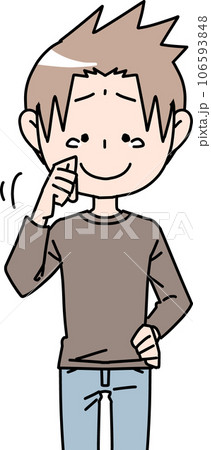 涙ぐむ男性 106593848