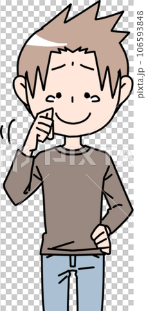 涙ぐむ男性 106593848