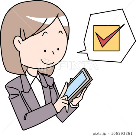 スマホをチェックする社会人女性 スマホをチェックする社会人女性 106593861