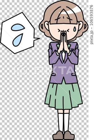 謝る女子生徒 謝る女子生徒 106593876