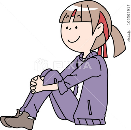 体育座りの女子生徒 106593917