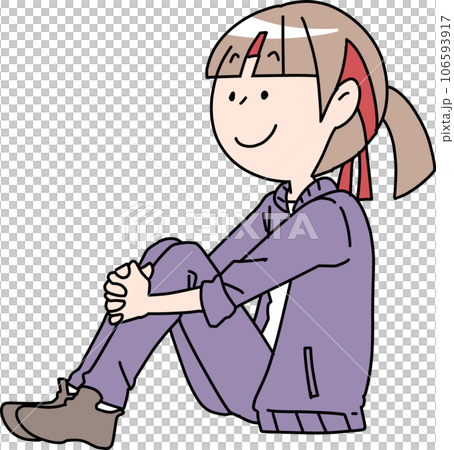 体育座りの女子生徒 106593917