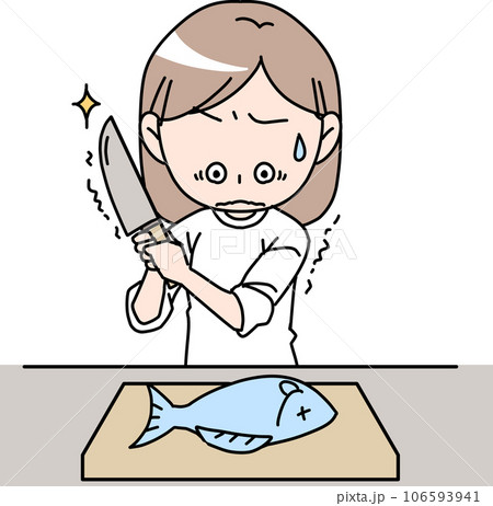魚をさばく女性 魚をさばく女性 106593941