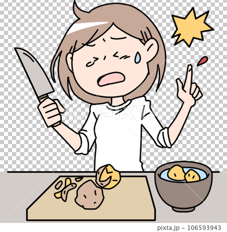 指を切った女性 106593943