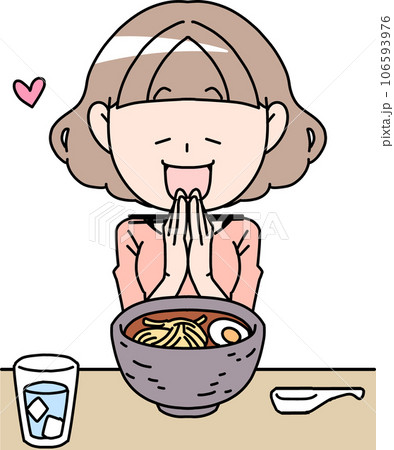 ラーメンを食べる女性 106593976
