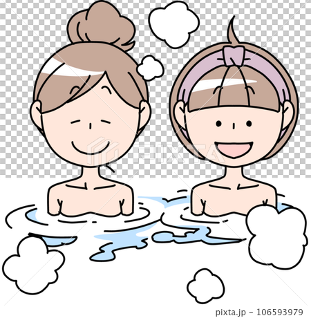 湯に浸かる女性二人 湯に浸かる女性二人 106593979