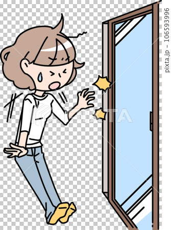 一位女士對靜電感到驚訝 一位女士對靜電感到驚訝 106593996