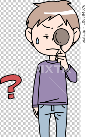 視力検査を受ける男子 106594076