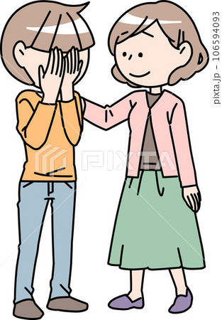 落ち込んでいる女性となぐさめる女性 106594093