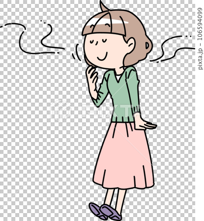 香りを嗅ぐ女性 106594099