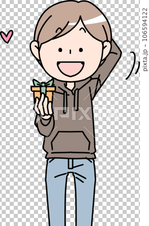 一個男人拿著禮物 一個男人拿著禮物 106594122