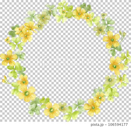 美麗的酢漿草水彩框素材 106594177