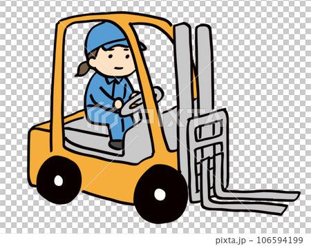 駕駛叉車的工作服的婦女 106594199