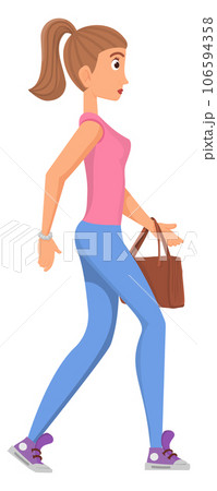 Woman walking. Beautiful young person in casual style 106594358