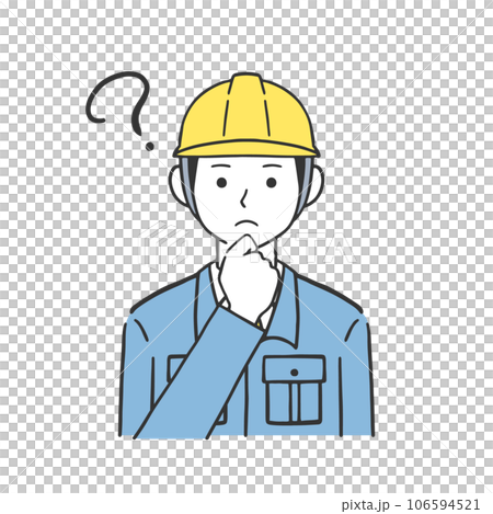 感到疑惑的工人插畫素材 106594521