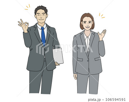 ビジネスシーンで説明をする男性と女性 106594591