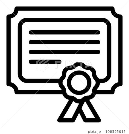 Graduation diploma icon. Outline graduation diploma vector icon for web design isolated on white background 106595015