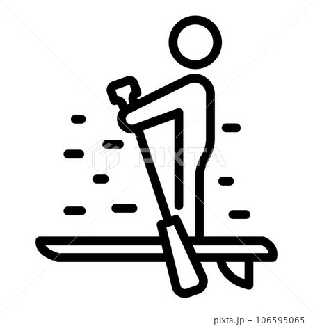 Silence sup surfing icon. Outline silence sup surfing vector icon for web design isolated on white background Silence sup surfing icon. Outline silence sup surfing vector icon for web design isolated on white background 106595065