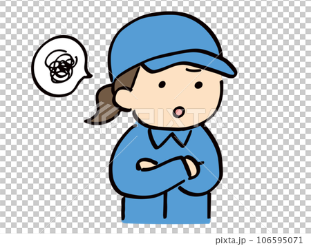 不満のある作業服の女性 不満のある作業服の女性 106595071