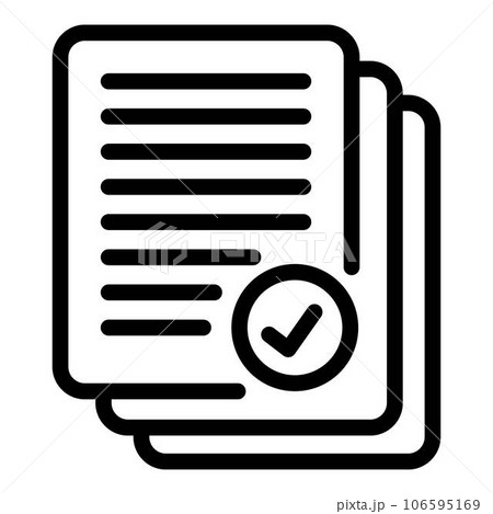 Approved request icon. Outline approved request vector icon for web design isolated on white background Approved request icon. Outline approved request vector icon for web design isolated on white background 106595169