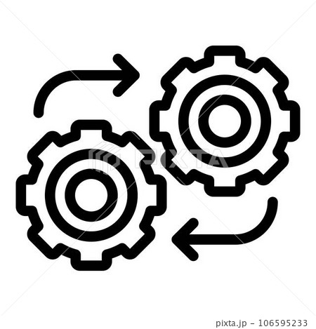 Adaptation gear wheel icon. Outline adaptation gear wheel vector icon for web design isolated on white background 106595233
