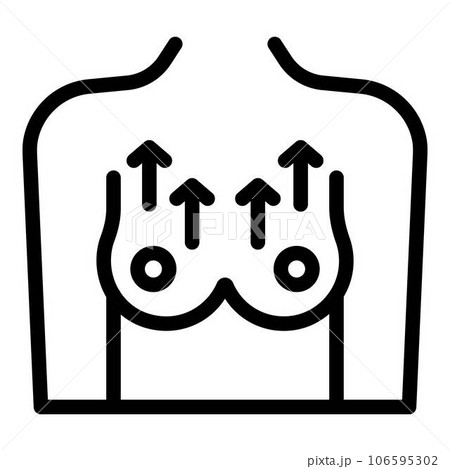 Breast plastic surgery icon. Outline breast plastic surgery vector icon for web design isolated on white background Breast plastic surgery icon. Outline breast plastic surgery vector icon for web design isolated on white background 106595302