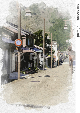 水彩画風 智頭往来 因幡街道 鳥取県八頭郡智頭町 水彩画風 智頭往来 因幡街道 鳥取県八頭郡智頭町 106595465