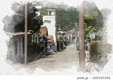 水彩画風 智頭往来 因幡街道 鳥取県八頭郡智頭町 水彩画風 智頭往来 因幡街道 鳥取県八頭郡智頭町 106595468