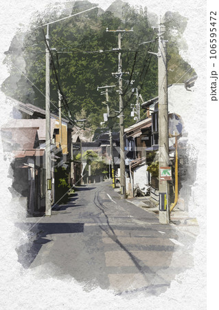 水彩画風 智頭往来 因幡街道 鳥取県八頭郡智頭町 水彩画風 智頭往来 因幡街道 鳥取県八頭郡智頭町 106595472