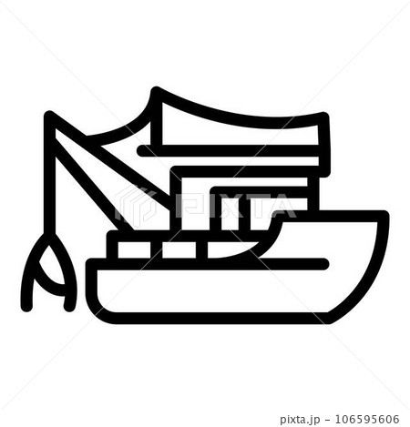 Fishing boat tools icon. Outline fishing boat tools vector icon for web design isolated on white background Fishing boat tools icon. Outline fishing boat tools vector icon for web design isolated on white background 106595606